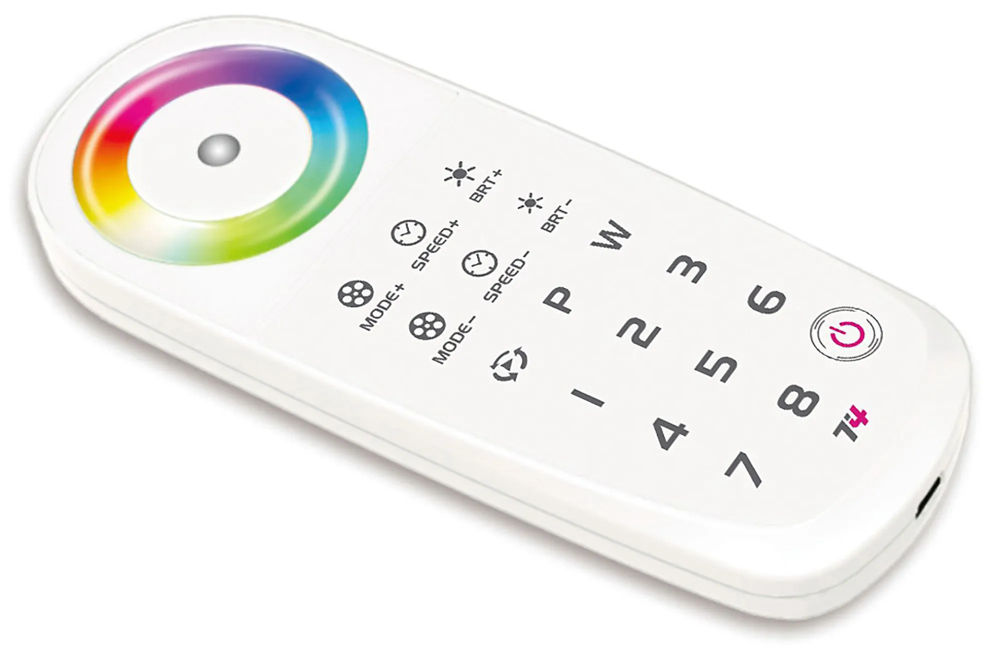 8 Zone Touch RGBW Remote Control RF 2.4GHz, 30m range, USB charging port, IP20.